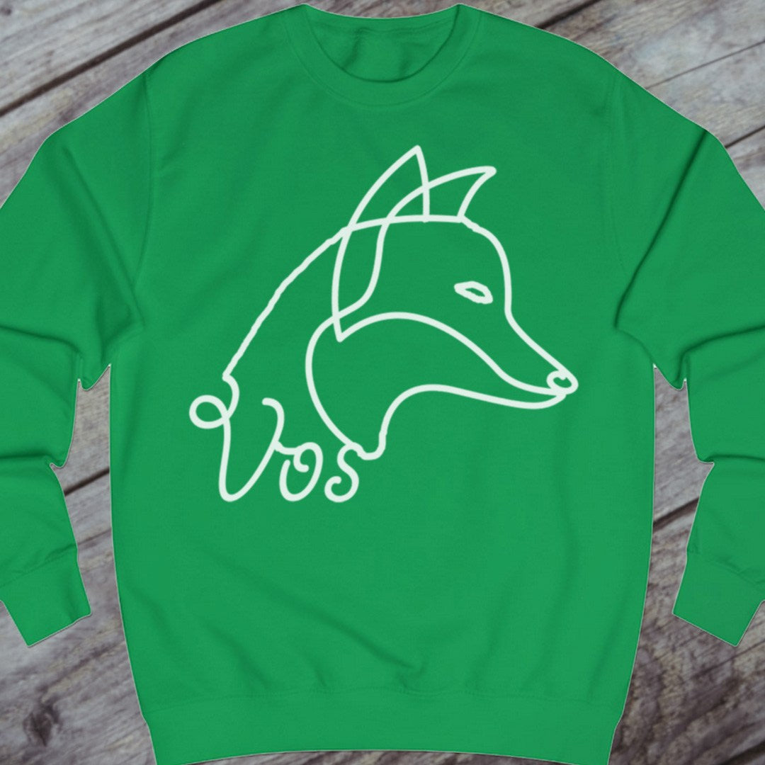 Vos lijntekening wit sweatshirt