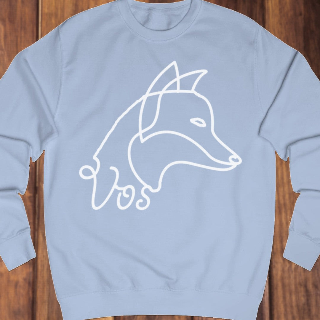 Vos lijntekening wit sweatshirt