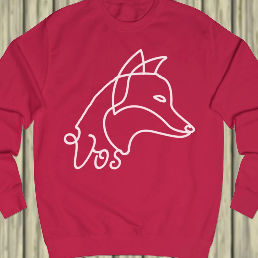 Vos lijntekening wit sweatshirt