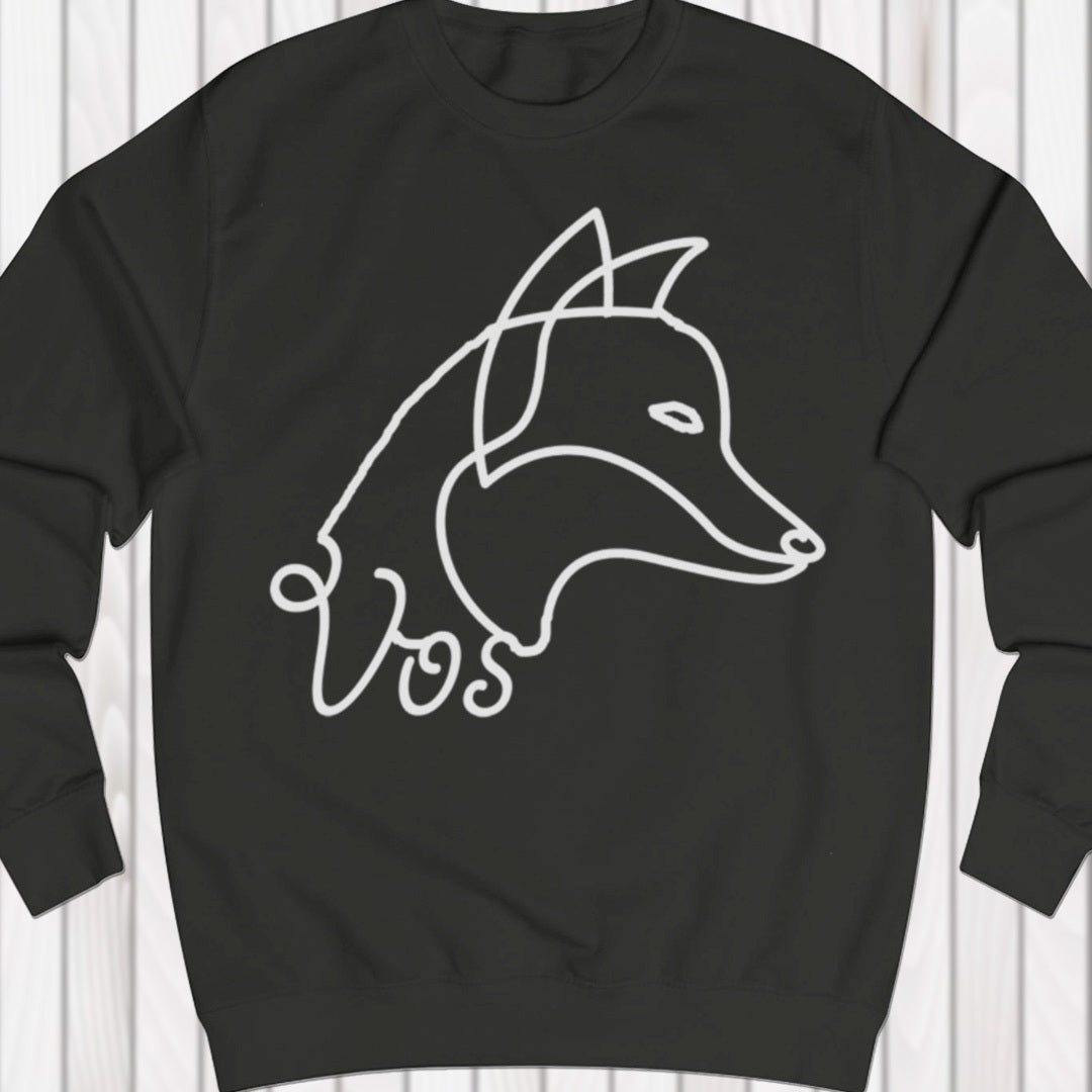 Vos lijntekening wit sweatshirt