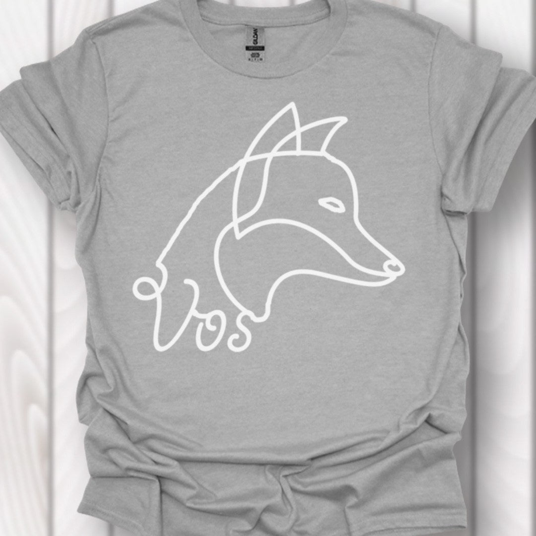 Vos lijntekening wit T‑Shirt