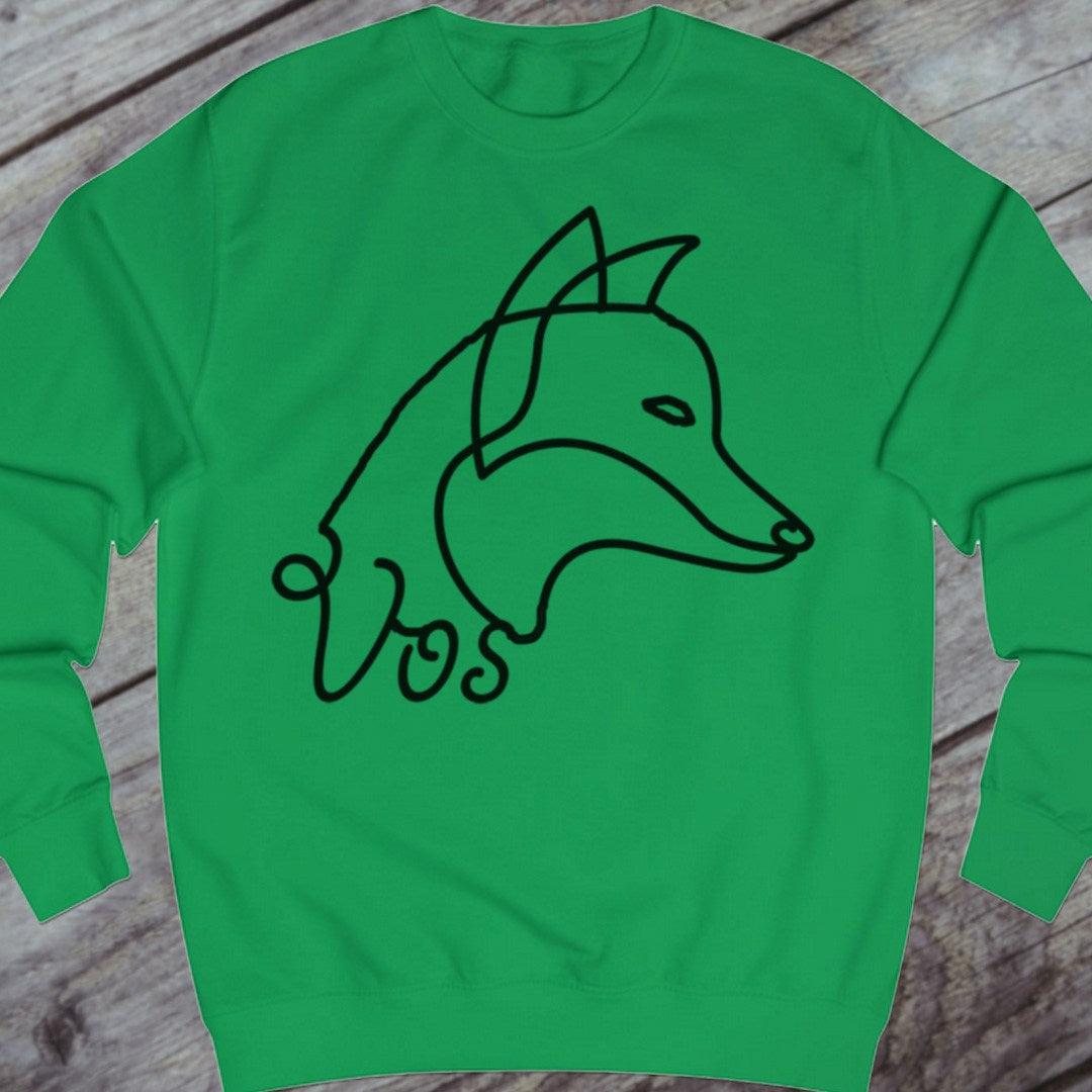 Vos lijntekening zwart sweatshirt