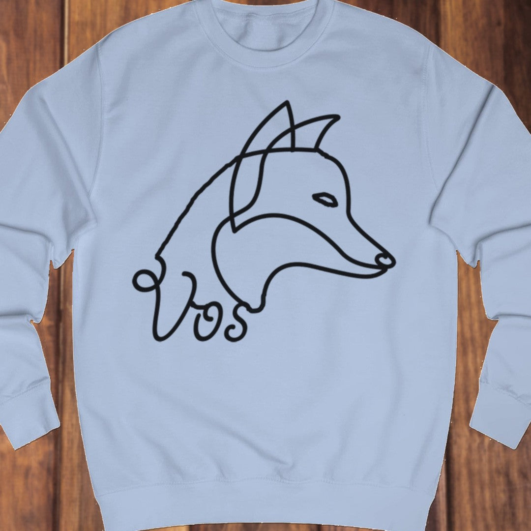 Vos lijntekening zwart sweatshirt