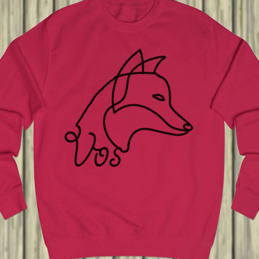 Vos lijntekening zwart sweatshirt