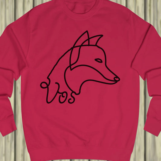 Vos lijntekening zwart sweatshirt