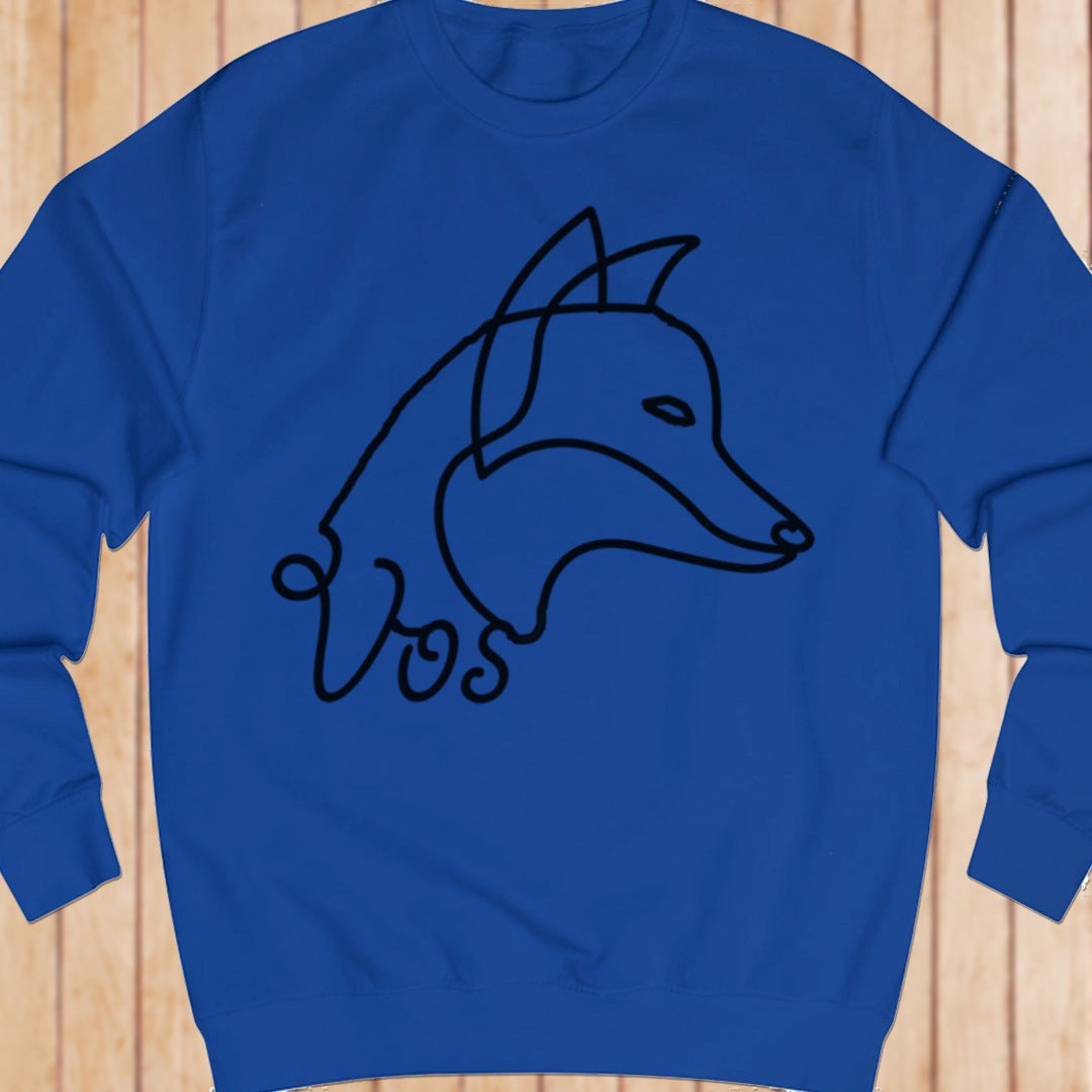 Vos lijntekening zwart sweatshirt