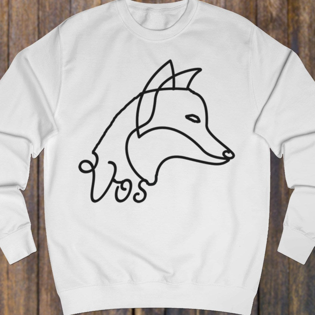 Vos lijntekening zwart sweatshirt