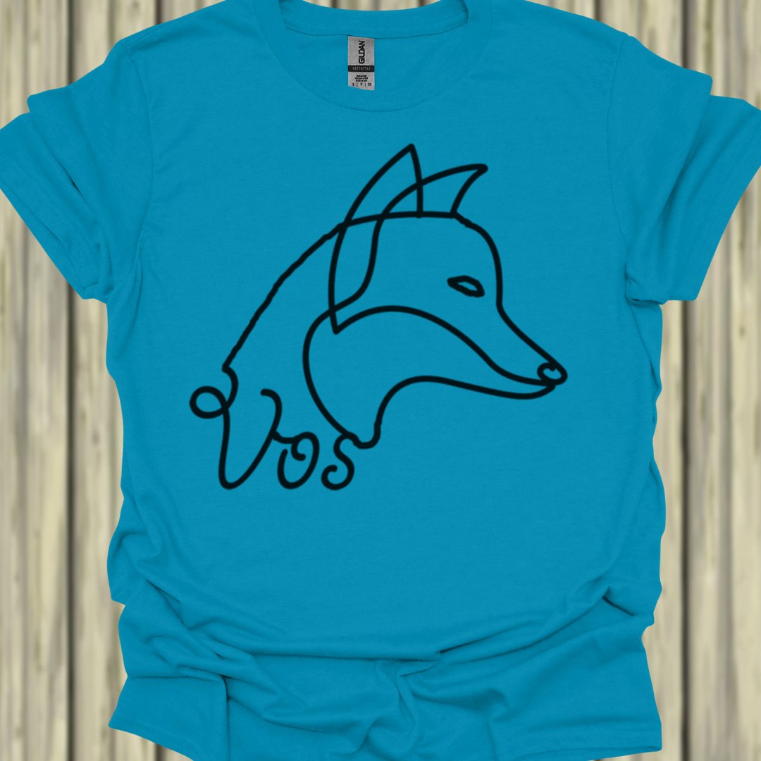 Vos lijntekening zwart T‑Shirt