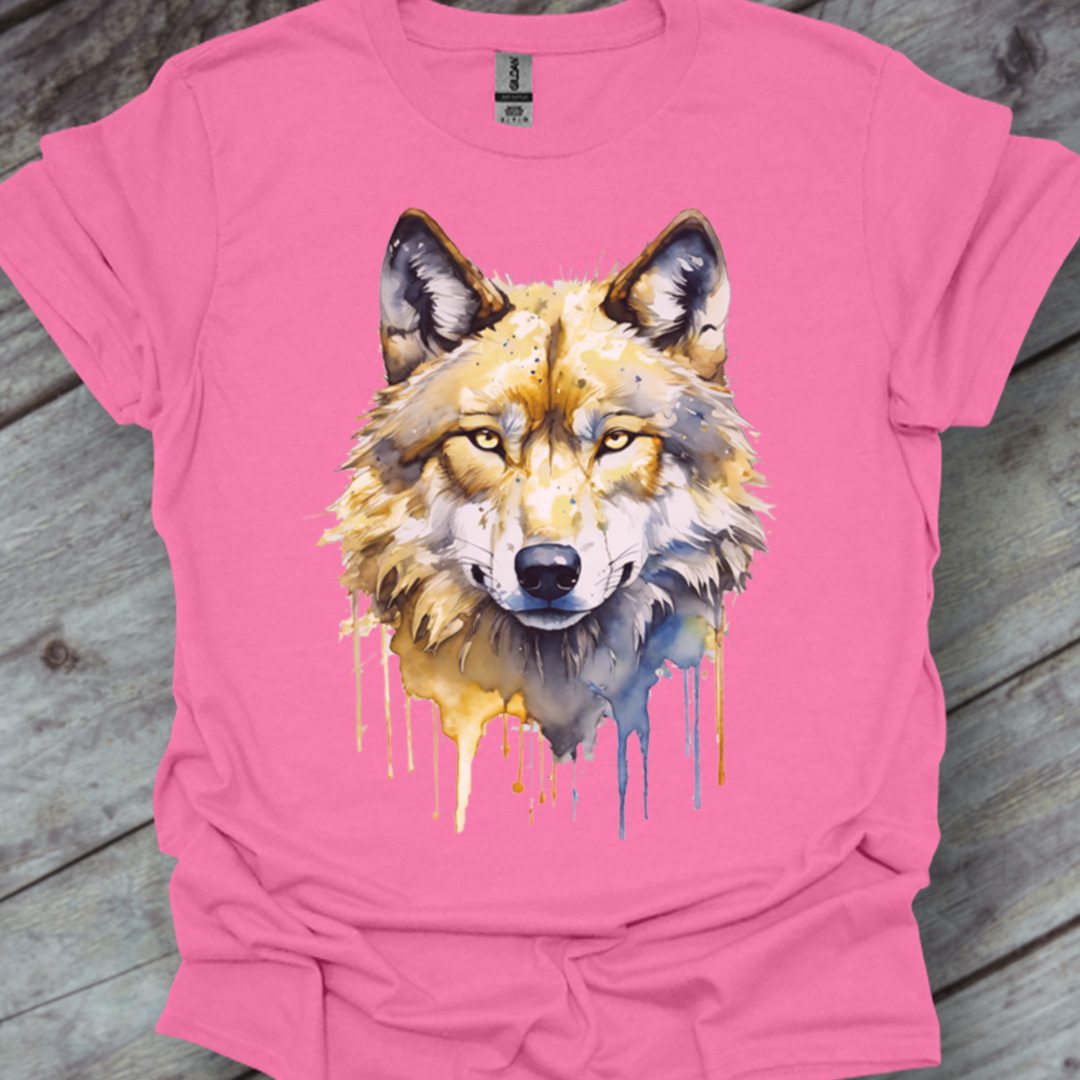 Loup art de peinture T-shirt tendance