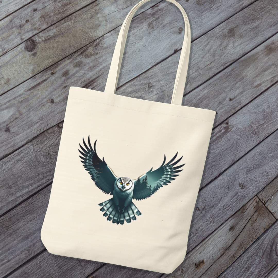 Tote Bag Vliegende Uil Double Exposure