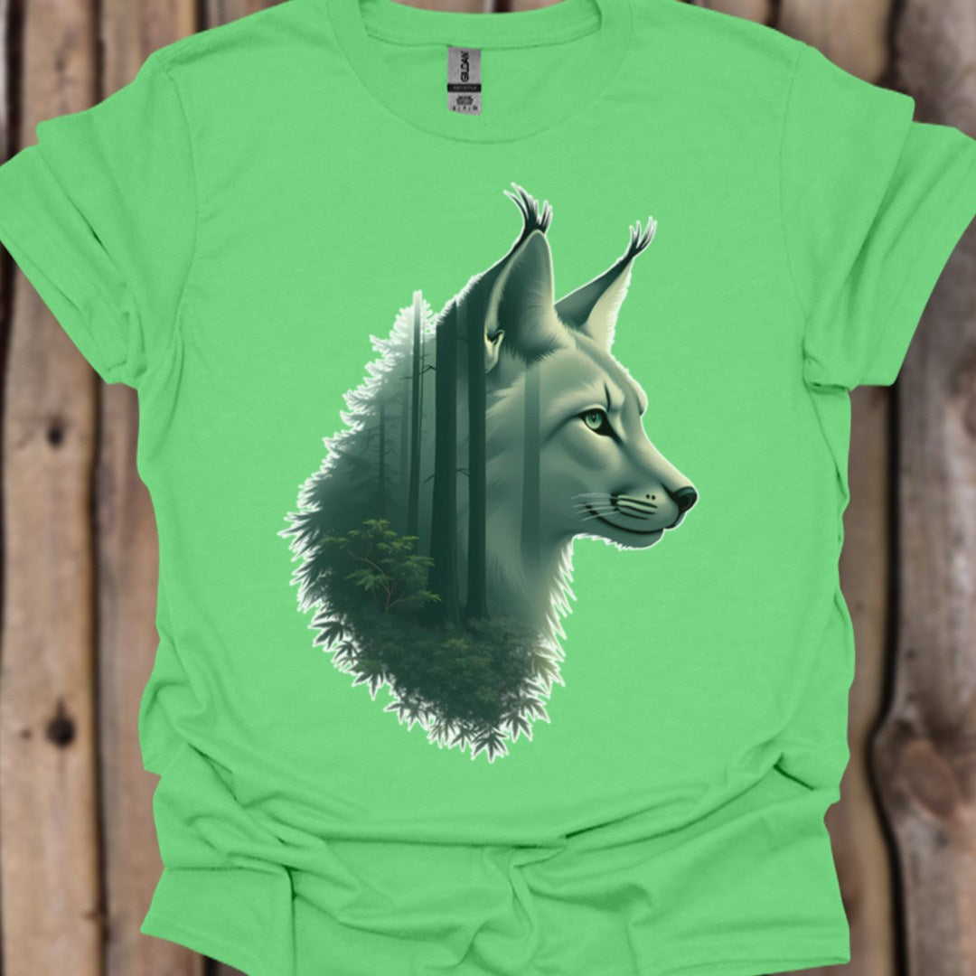 Lynx double exposure trendy T-shirt