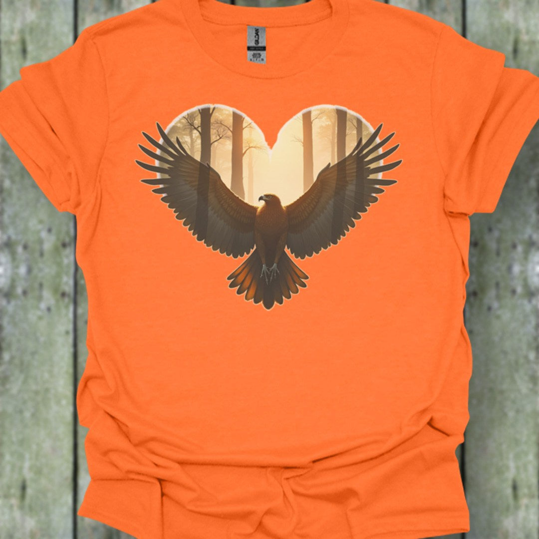 Buzzard heart shape trendy T-shirt