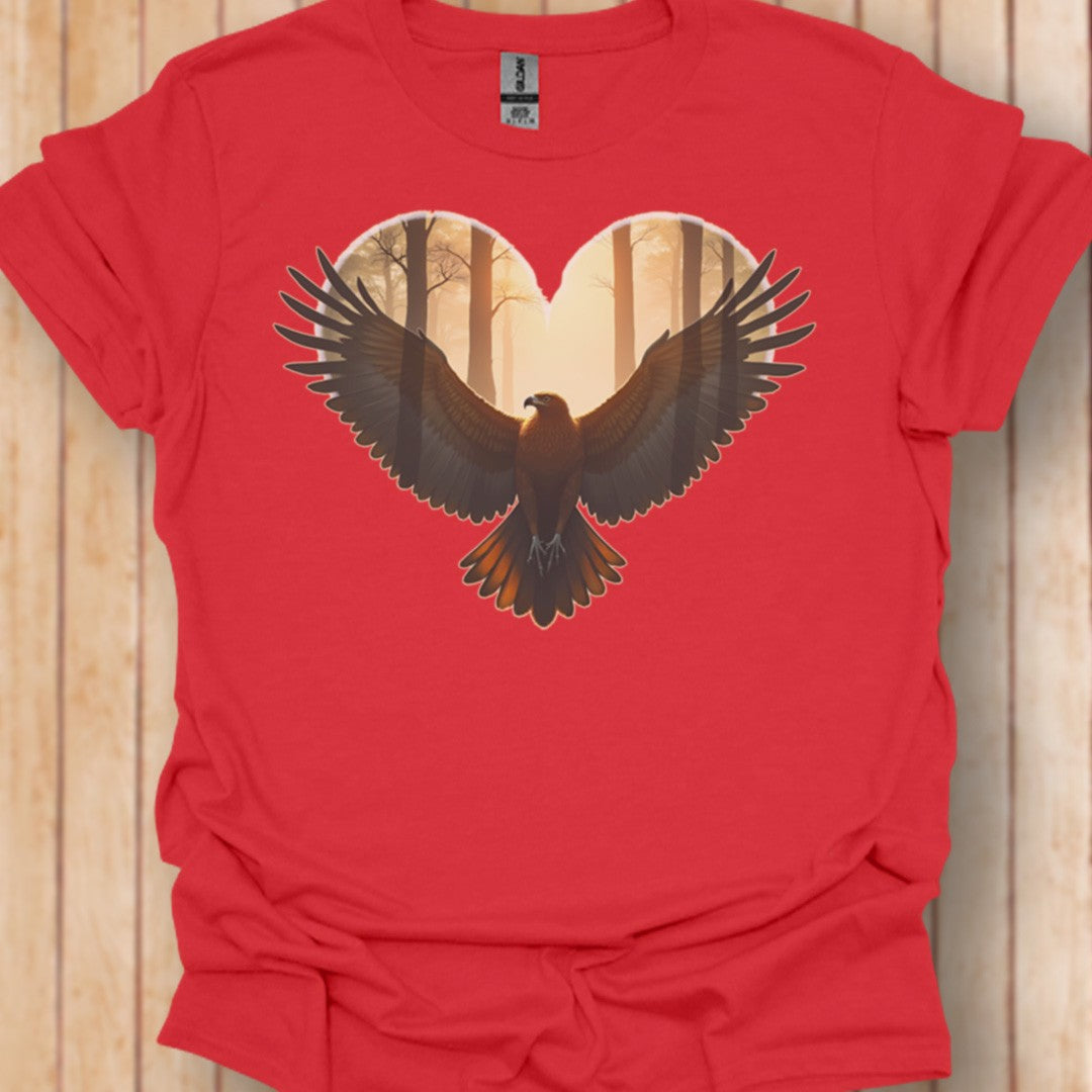 Buzzard heart shape trendy T-shirt