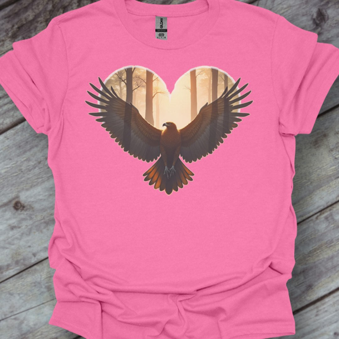 Buzzard heart shape trendy T-shirt