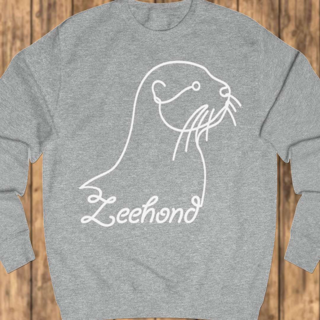 Zeehond lijntekening wit sweatshirt