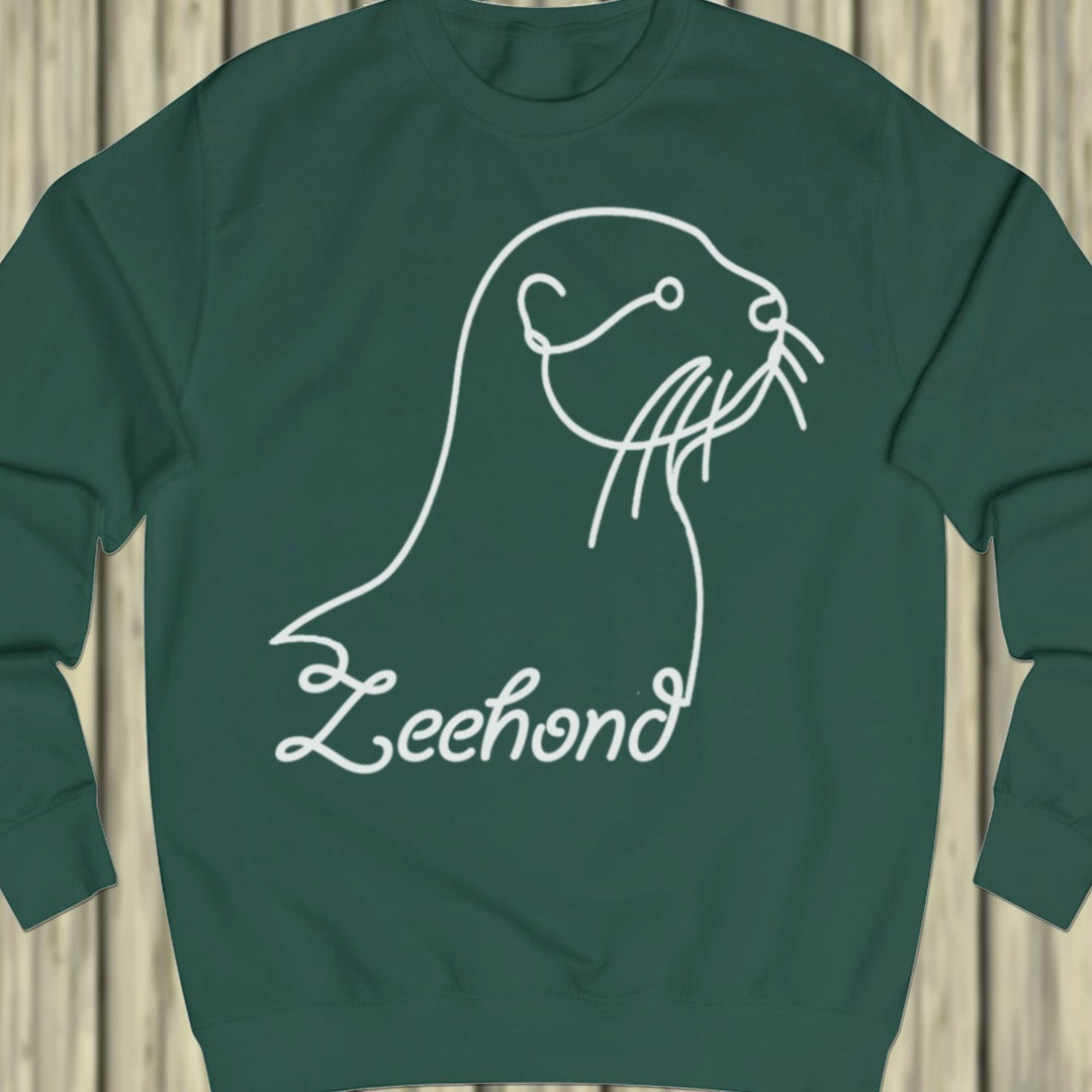 Zeehond lijntekening wit sweatshirt