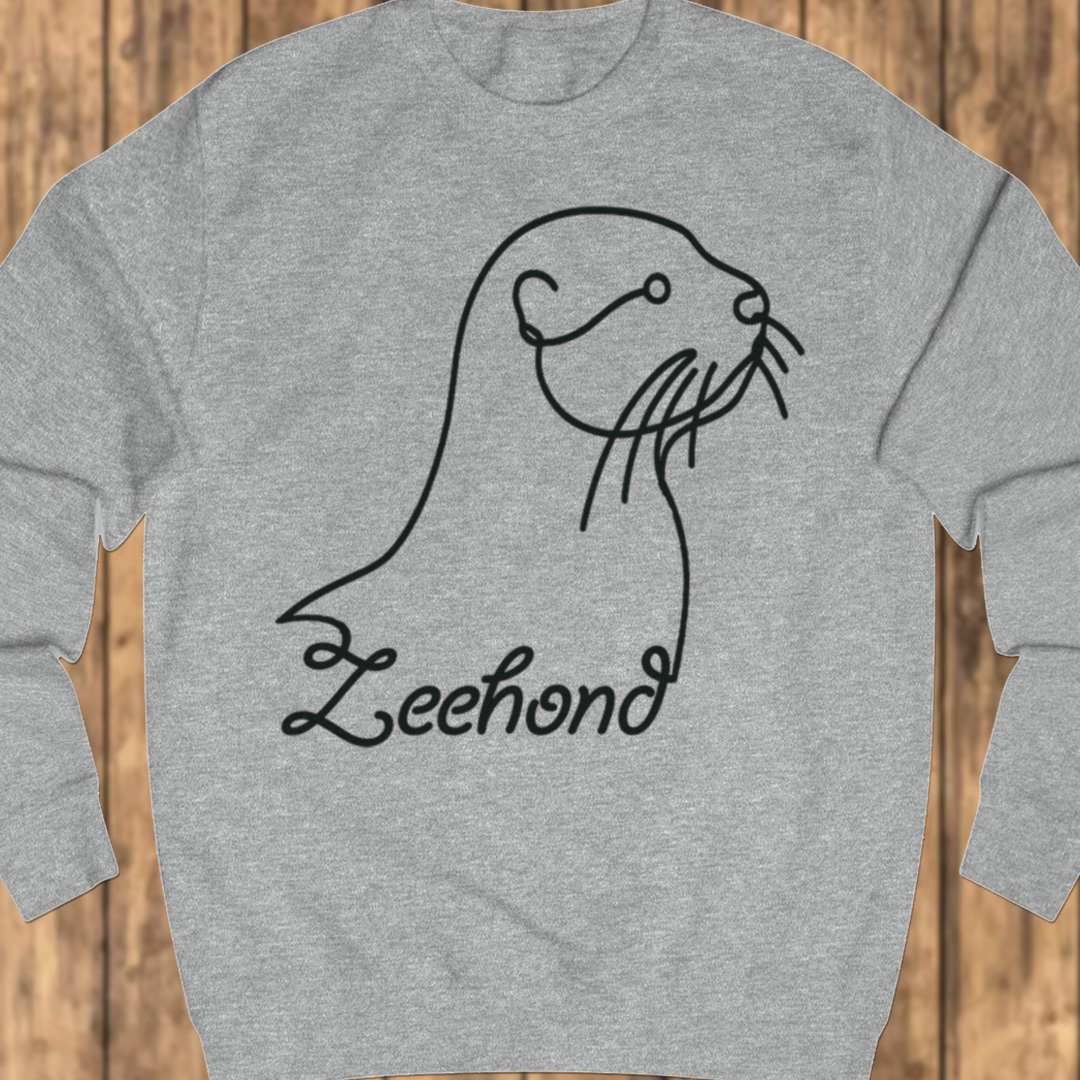 Seal line drawing black sweatshirt