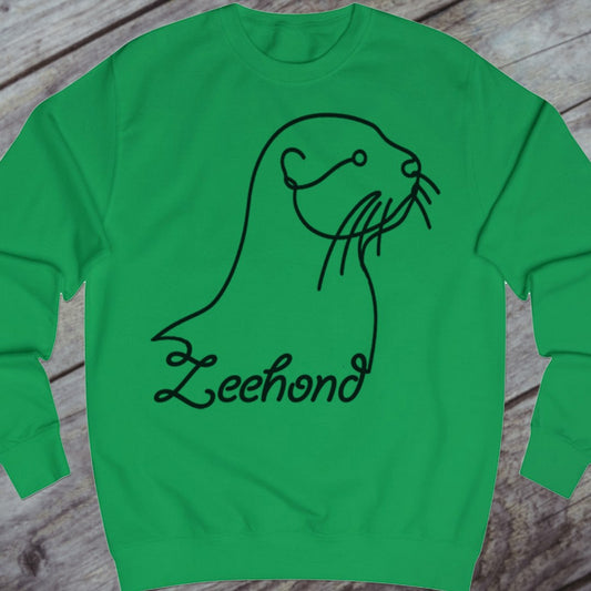 Zeehond lijntekening zwart sweatshirt