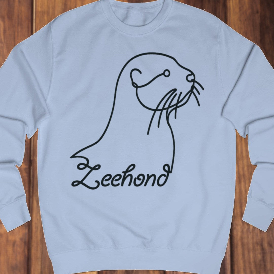 Seal line drawing black sweatshirt