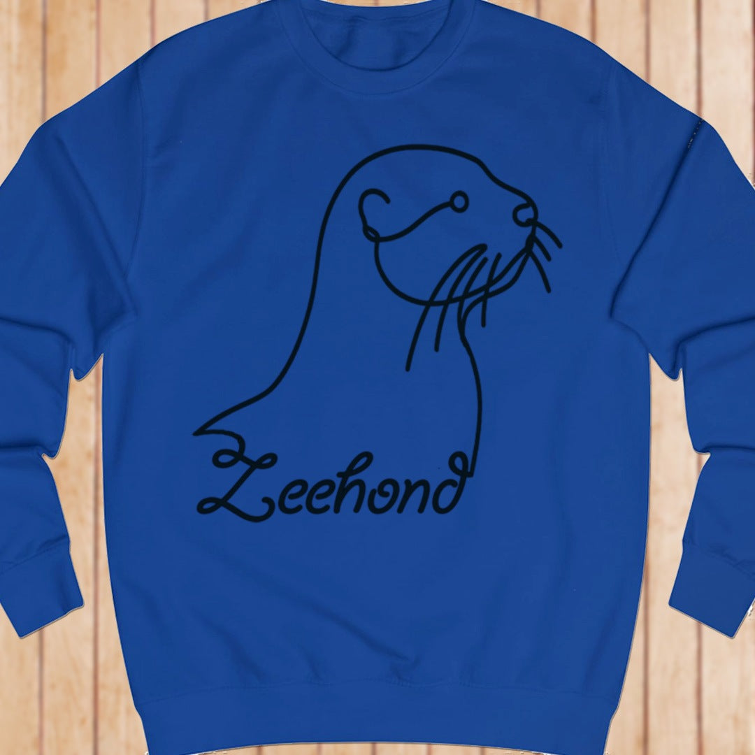Seal line drawing black sweatshirt
