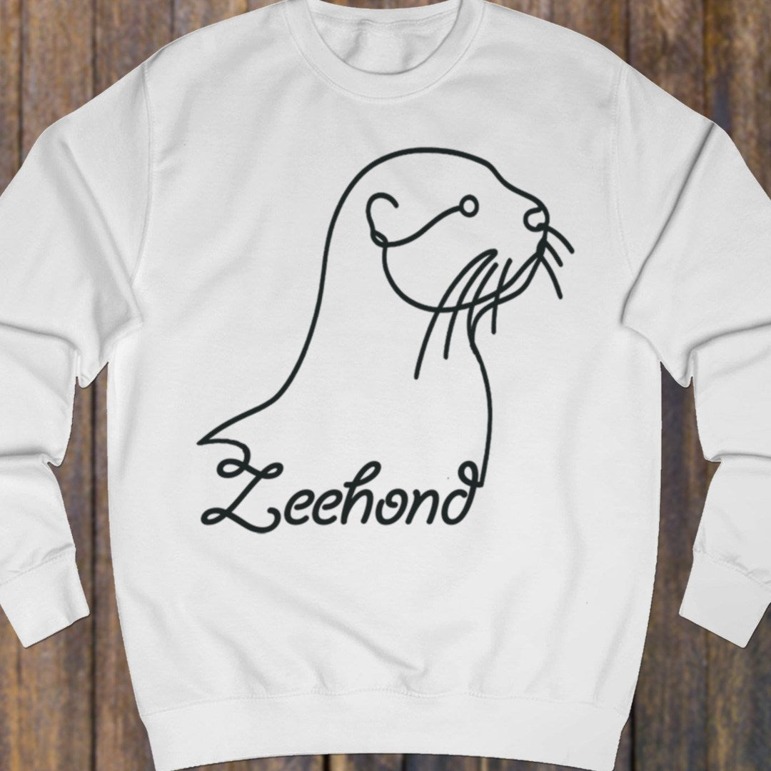 Seal line drawing black sweatshirt