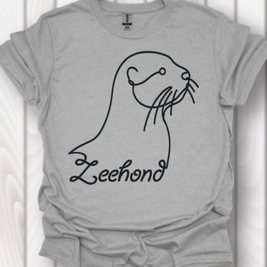 Zeehond lijntekening zwart T‑Shirt