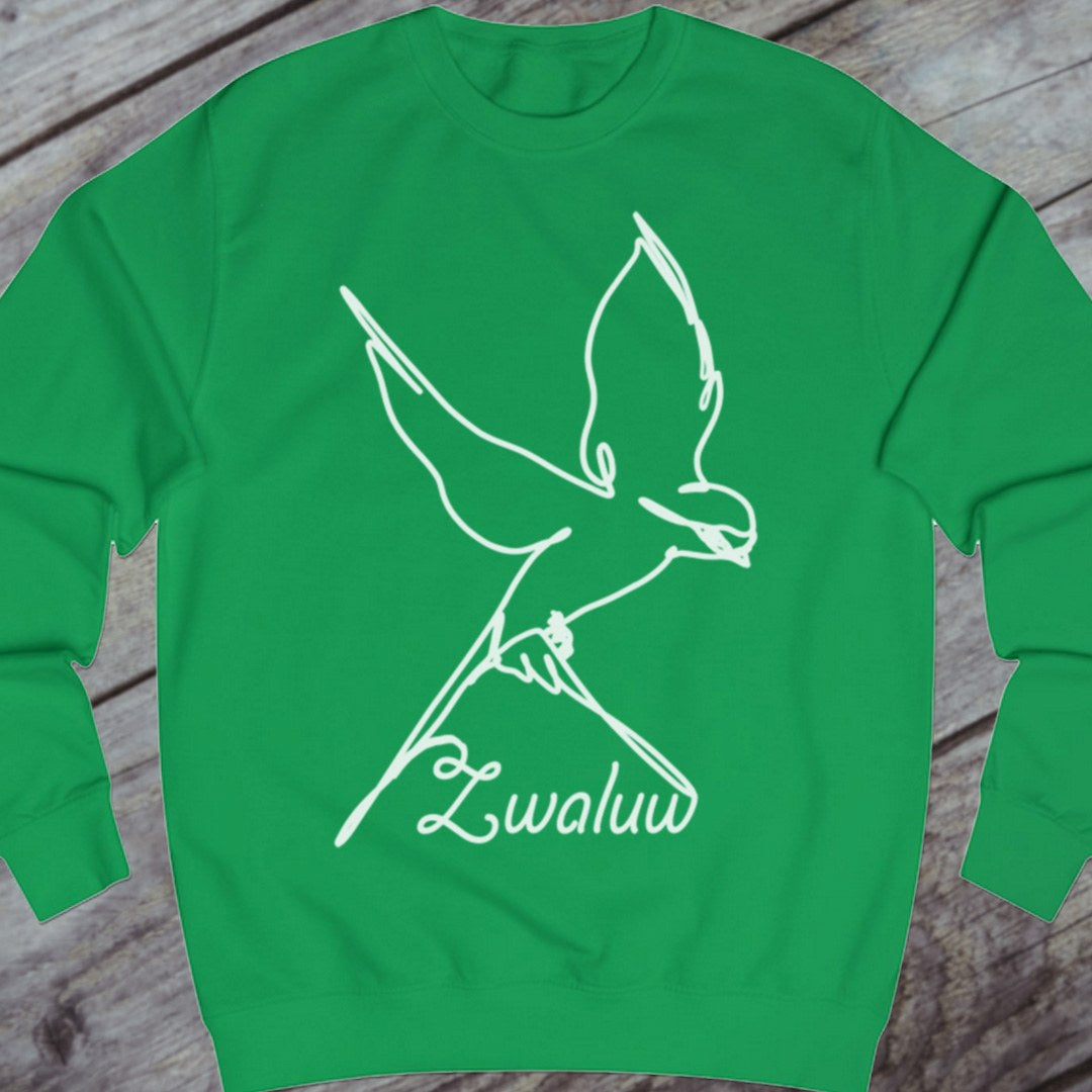 Swallow line drawing white sweatshirt