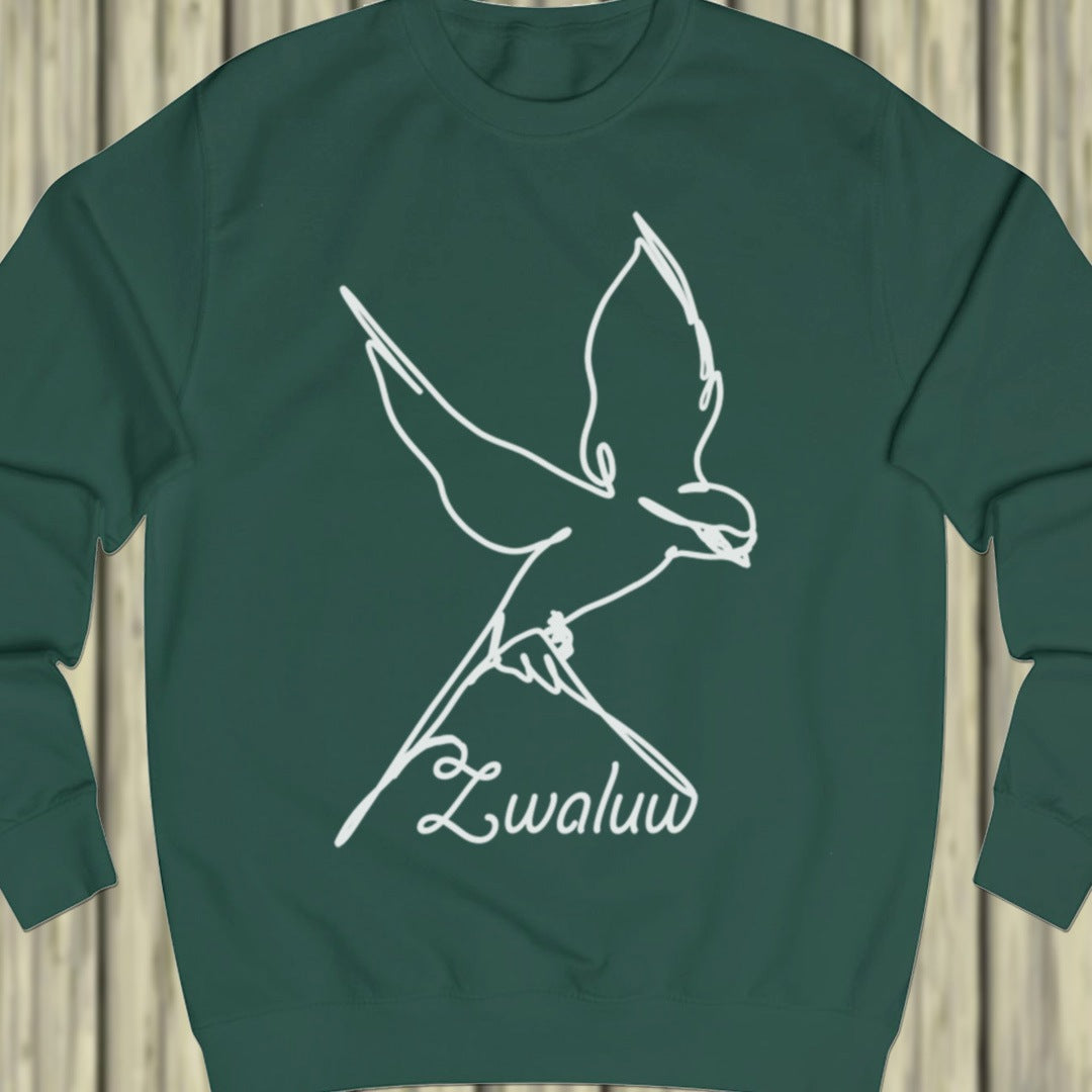 Swallow line drawing white sweatshirt