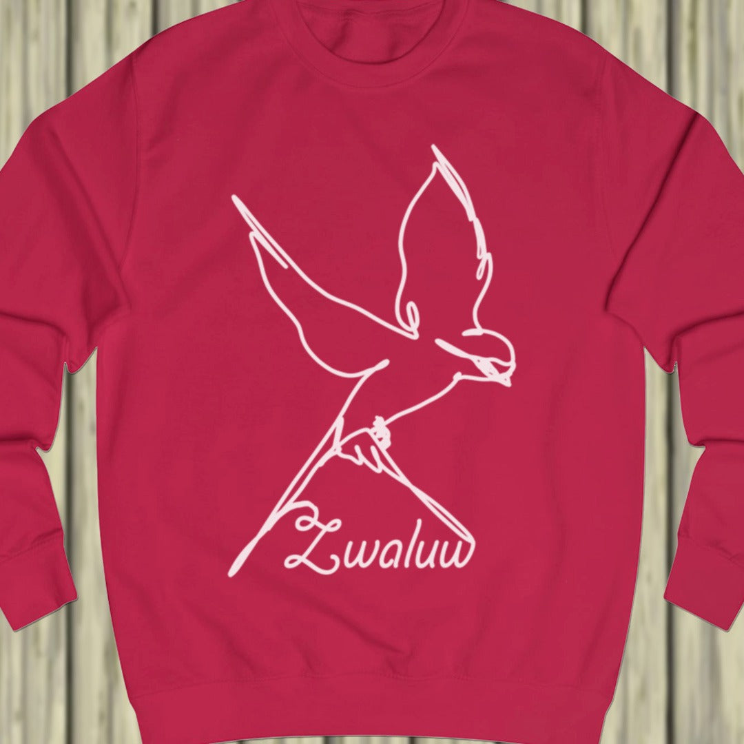 Swallow line drawing white sweatshirt