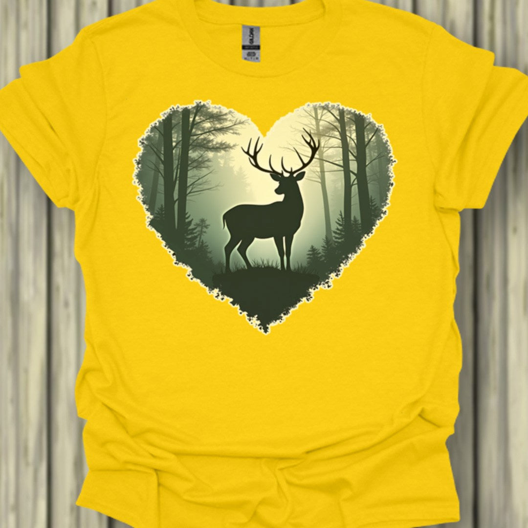 Cerf imposant en forme de coeur T-shirt tendance