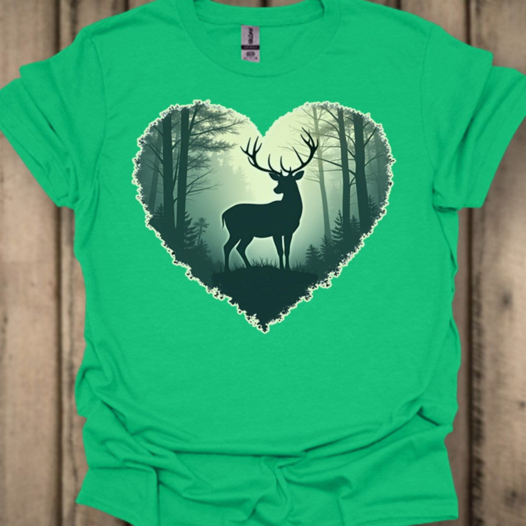 Cerf imposant en forme de coeur T-shirt tendance