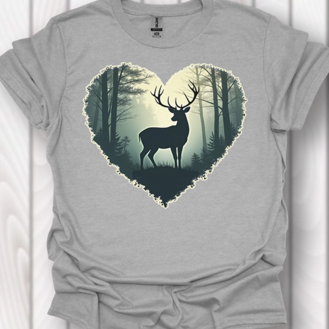 Imposant hert in hartvorm tijdloos T-shirt