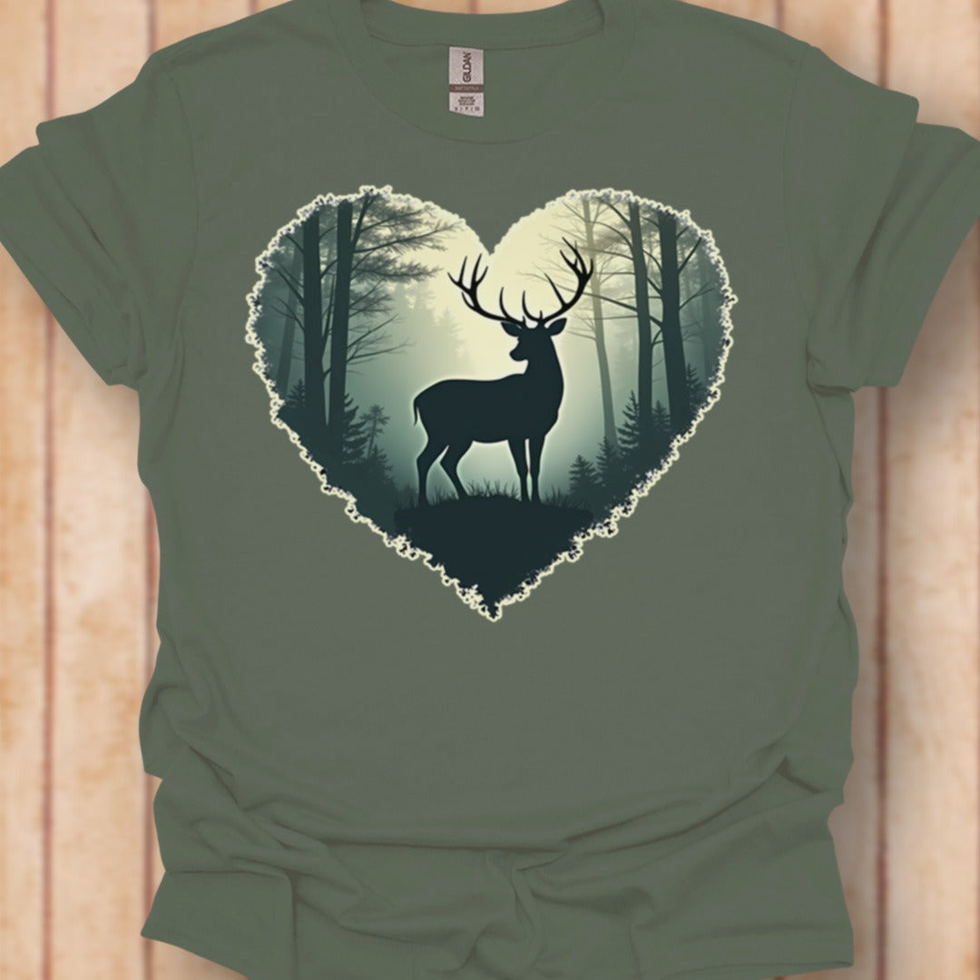 Imposant hert in hartvorm tijdloos T-shirt