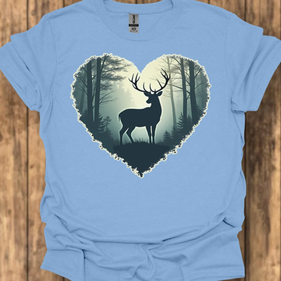 Cerf imposant en forme de coeur T-shirt tendance