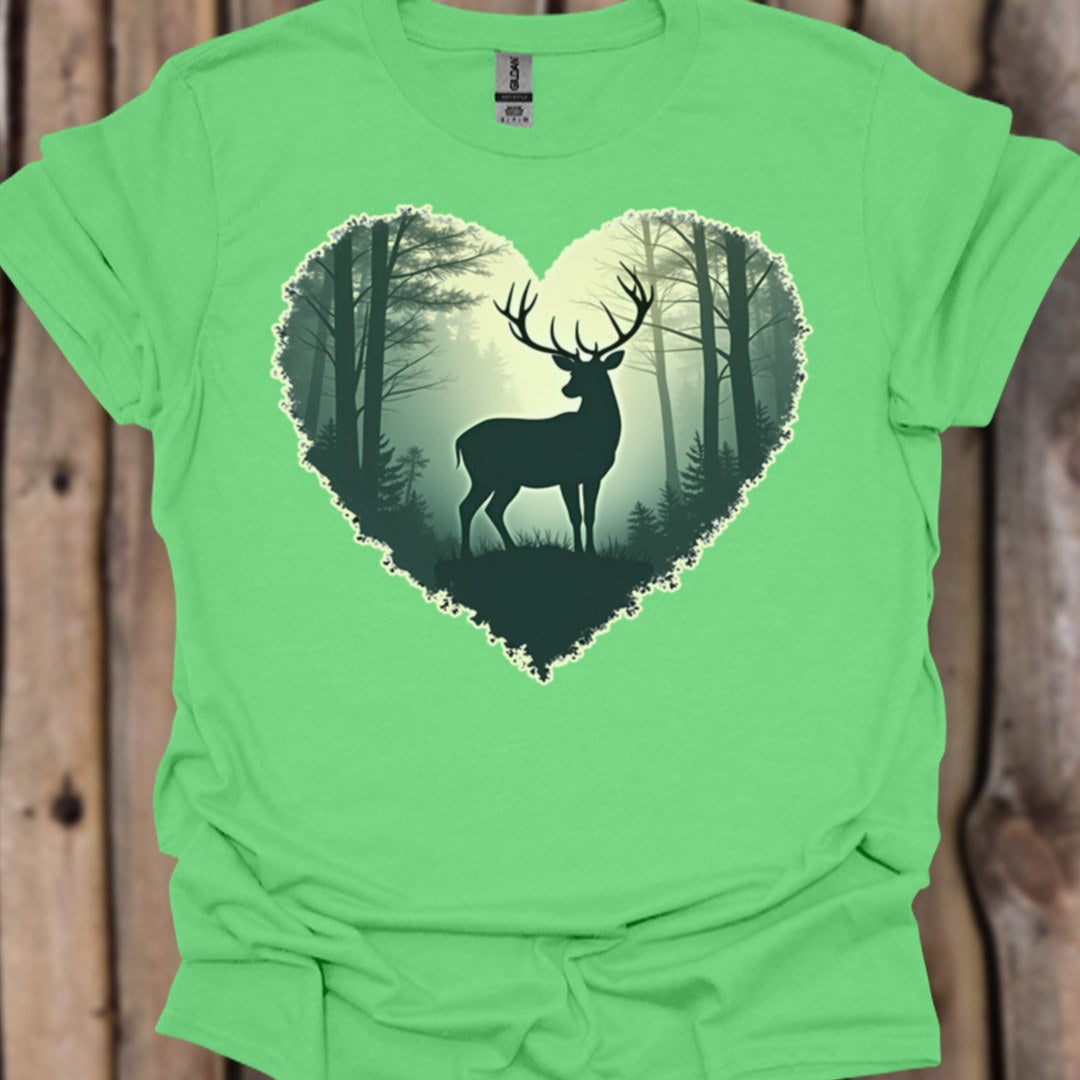 Cerf imposant en forme de coeur T-shirt tendance