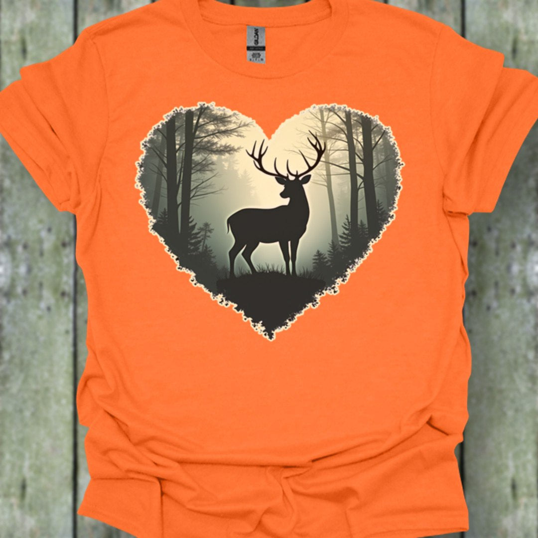 Cerf imposant en forme de coeur T-shirt tendance