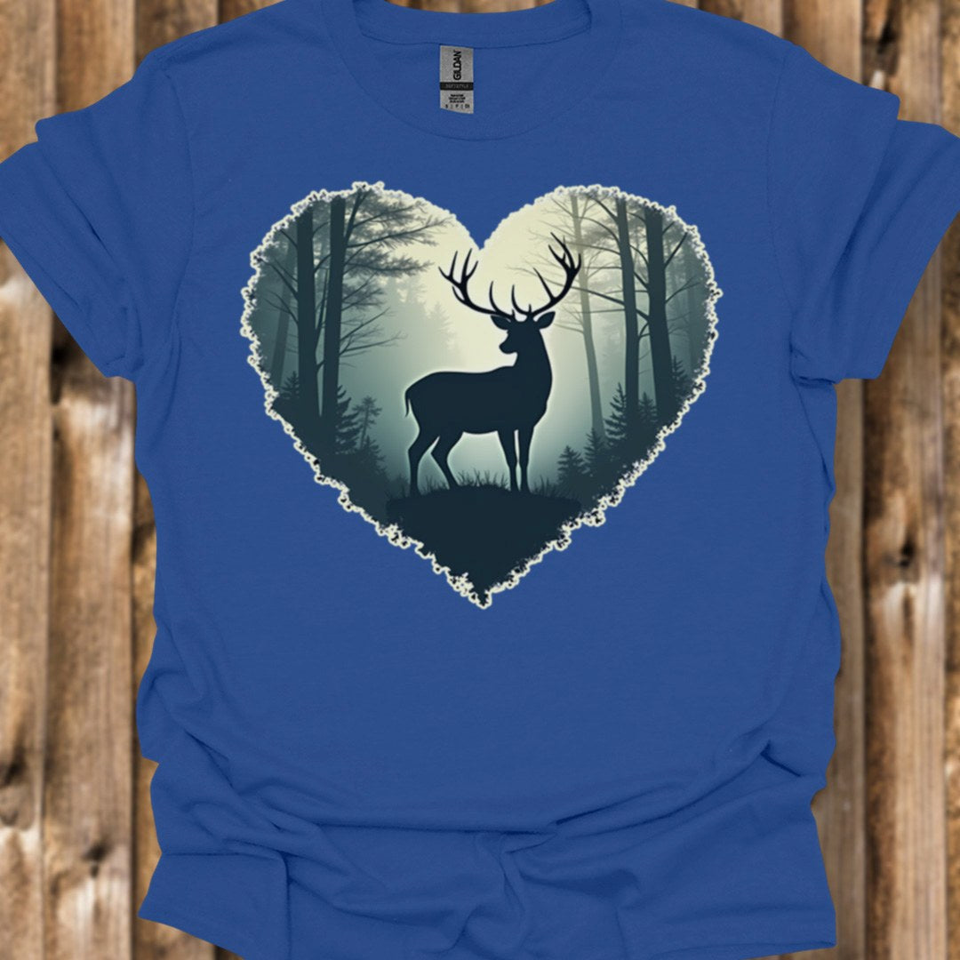 Cerf imposant en forme de coeur T-shirt tendance