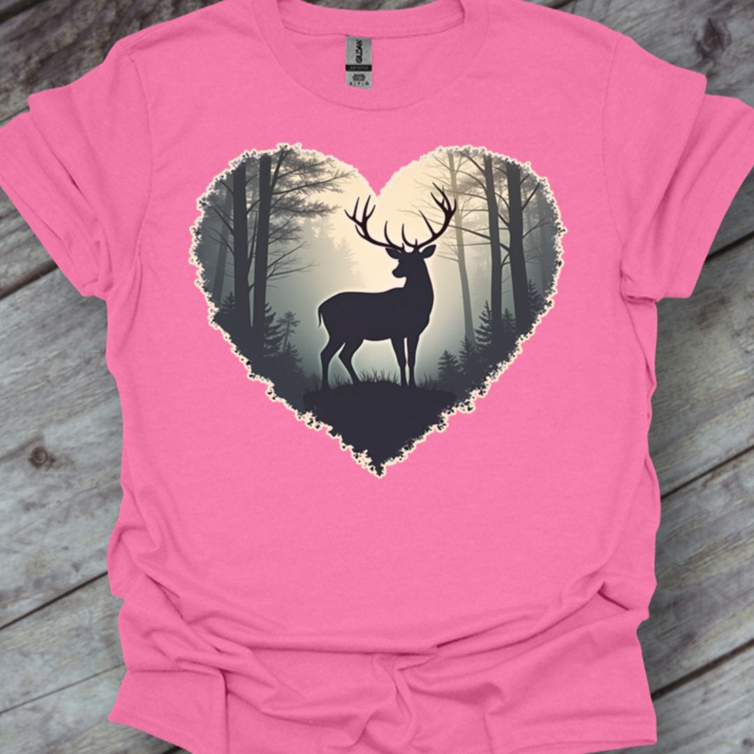 Cerf imposant en forme de coeur T-shirt tendance