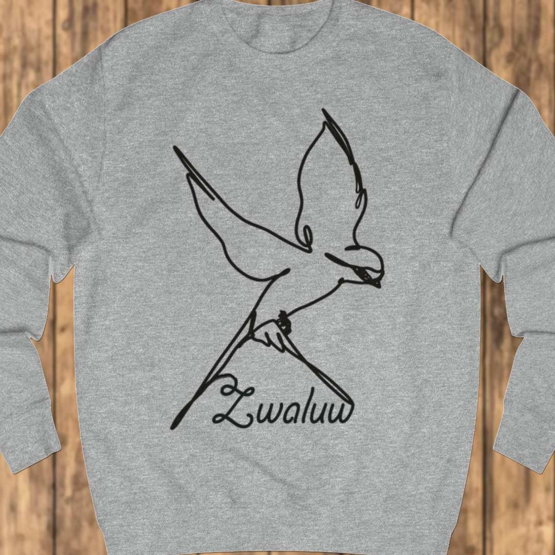 Swallow line drawing black sweatshirt