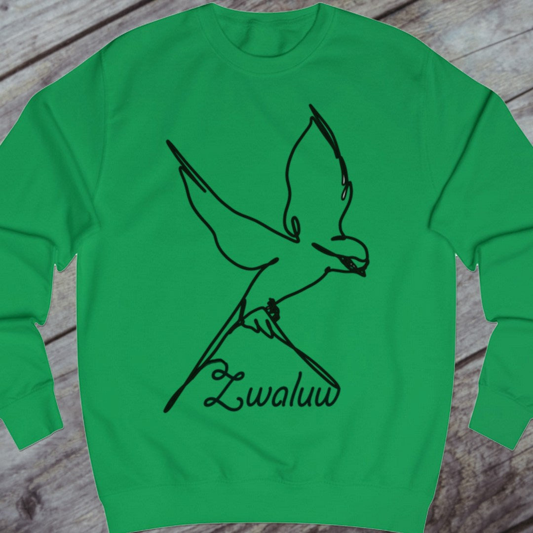Swallow line drawing black sweatshirt