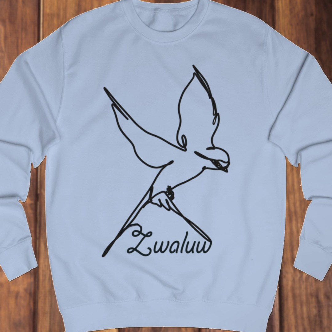 Swallow line drawing black sweatshirt