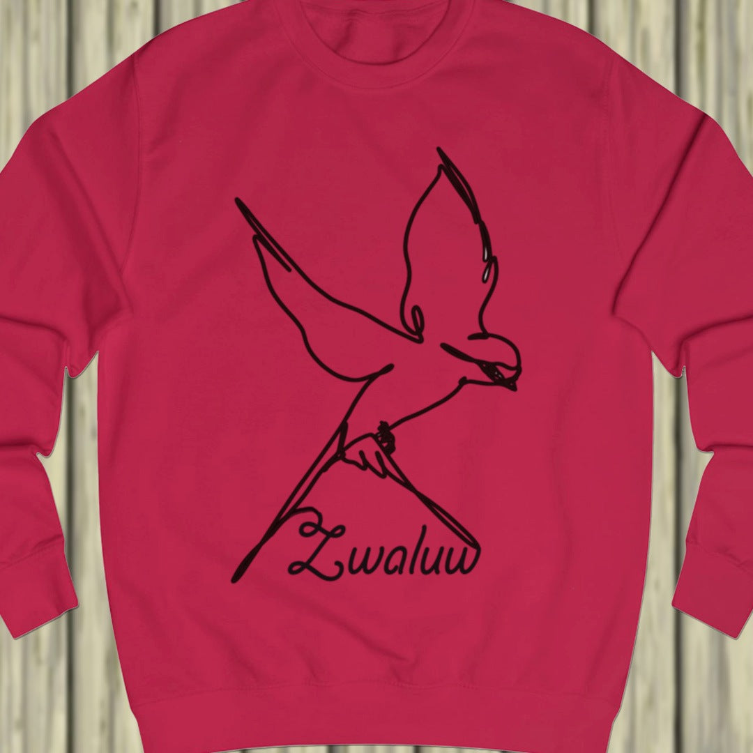 Swallow line drawing black sweatshirt