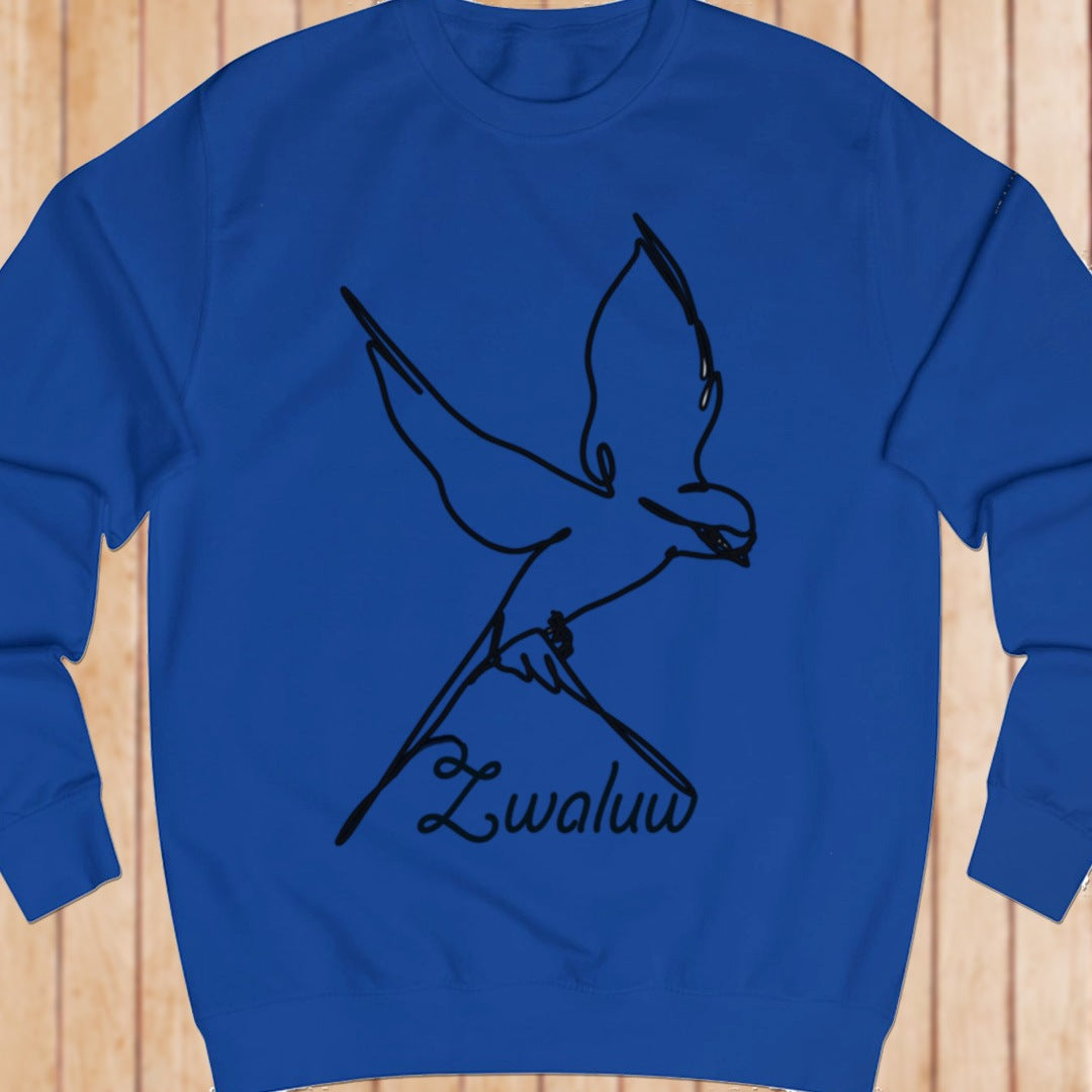 Swallow line drawing black sweatshirt