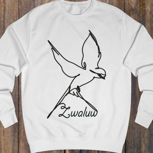 Zwaluw lijntekening zwart sweatshirt