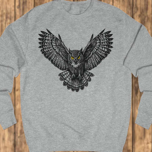 Vliegende uil zwart sweatshirt