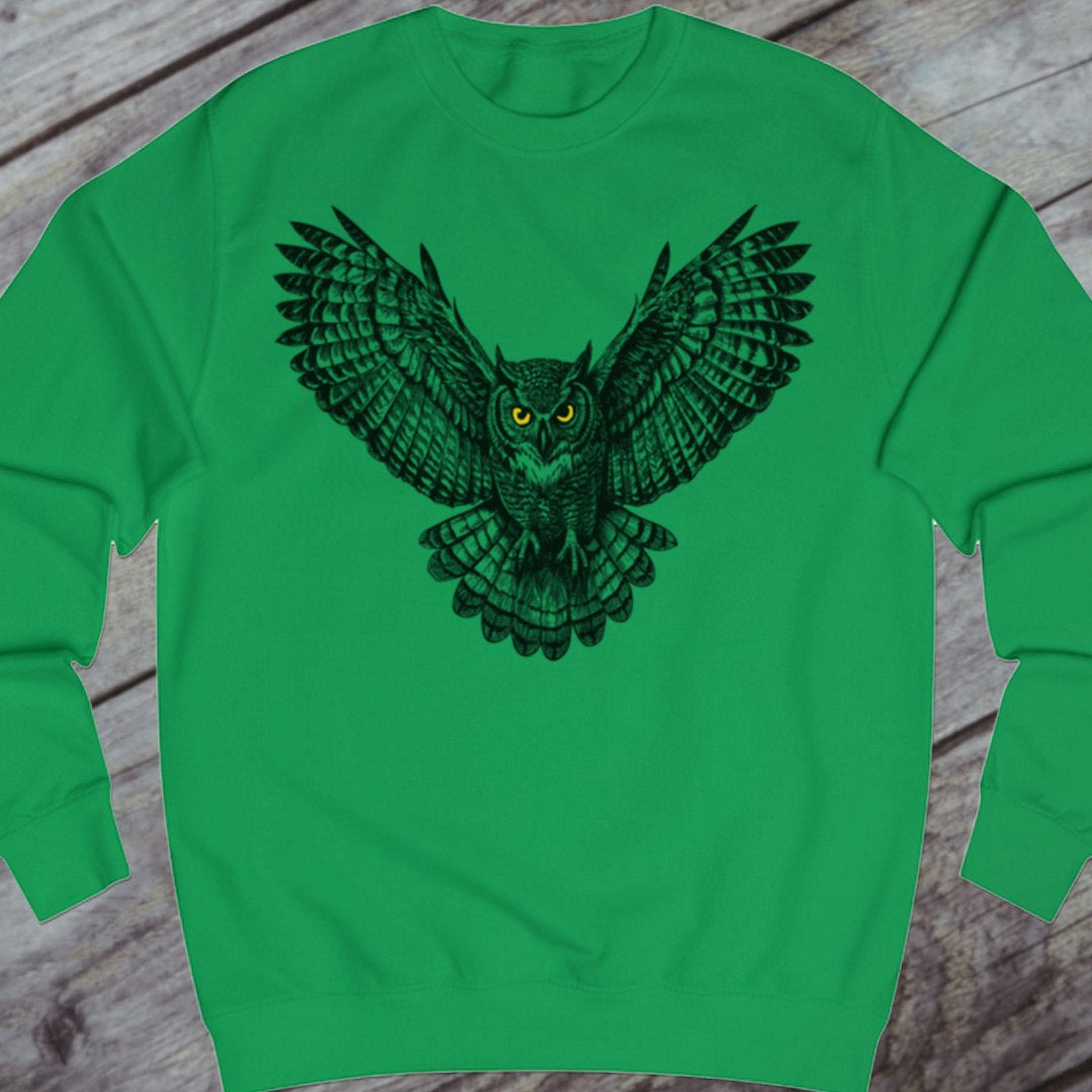 Flying owl black sweatshirt