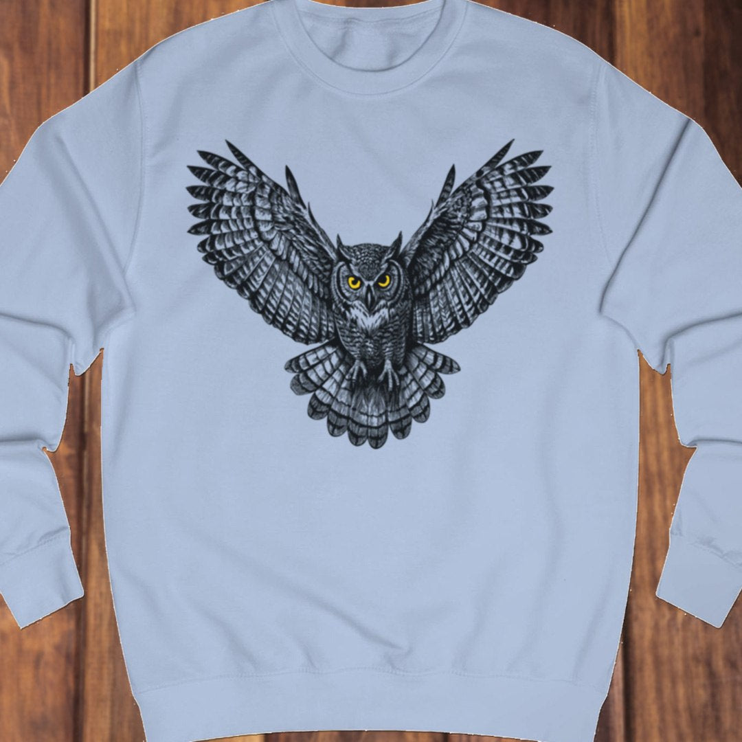 Flying owl black sweatshirt