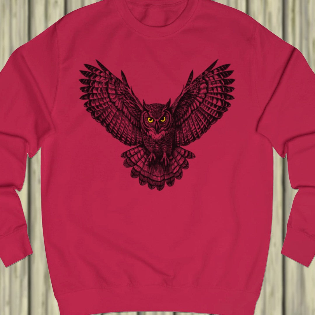 Flying owl black sweatshirt