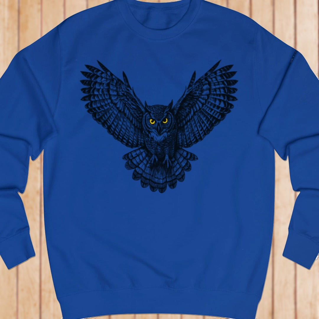Flying owl black sweatshirt