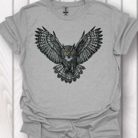 Vliegende uil zwart T‑Shirt